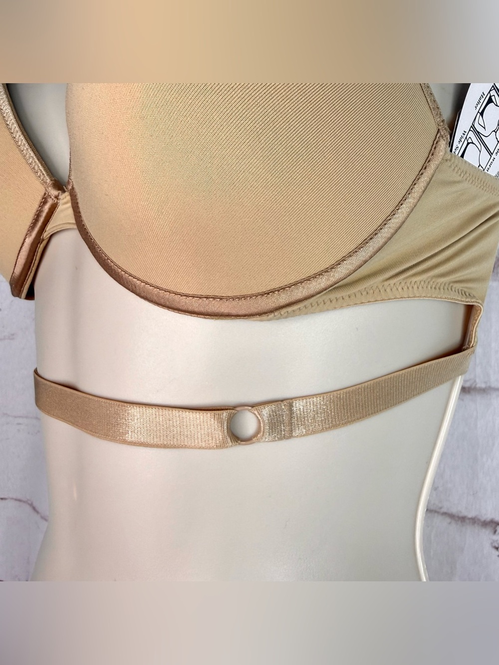 NWT LE MYSTERE ‘DOS NU’ 34B Style 1155 Nude Adjustable Convertible Straps Bra - Picture 9 of 12